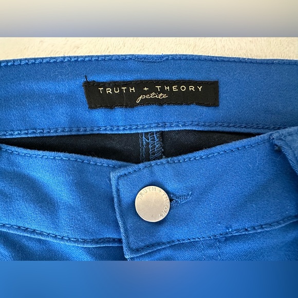 Truth + Theory Petite Skinny Royal Blue Pants - Picture 2 of 6